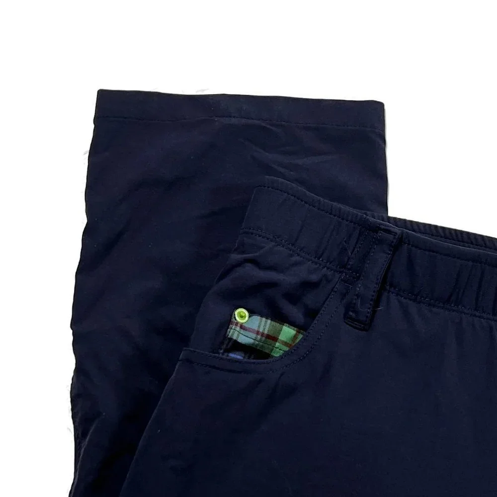 William Bill Murray Golf Pants Mens 32 x 27 Blue Nylon Blend‎ Straight Chino